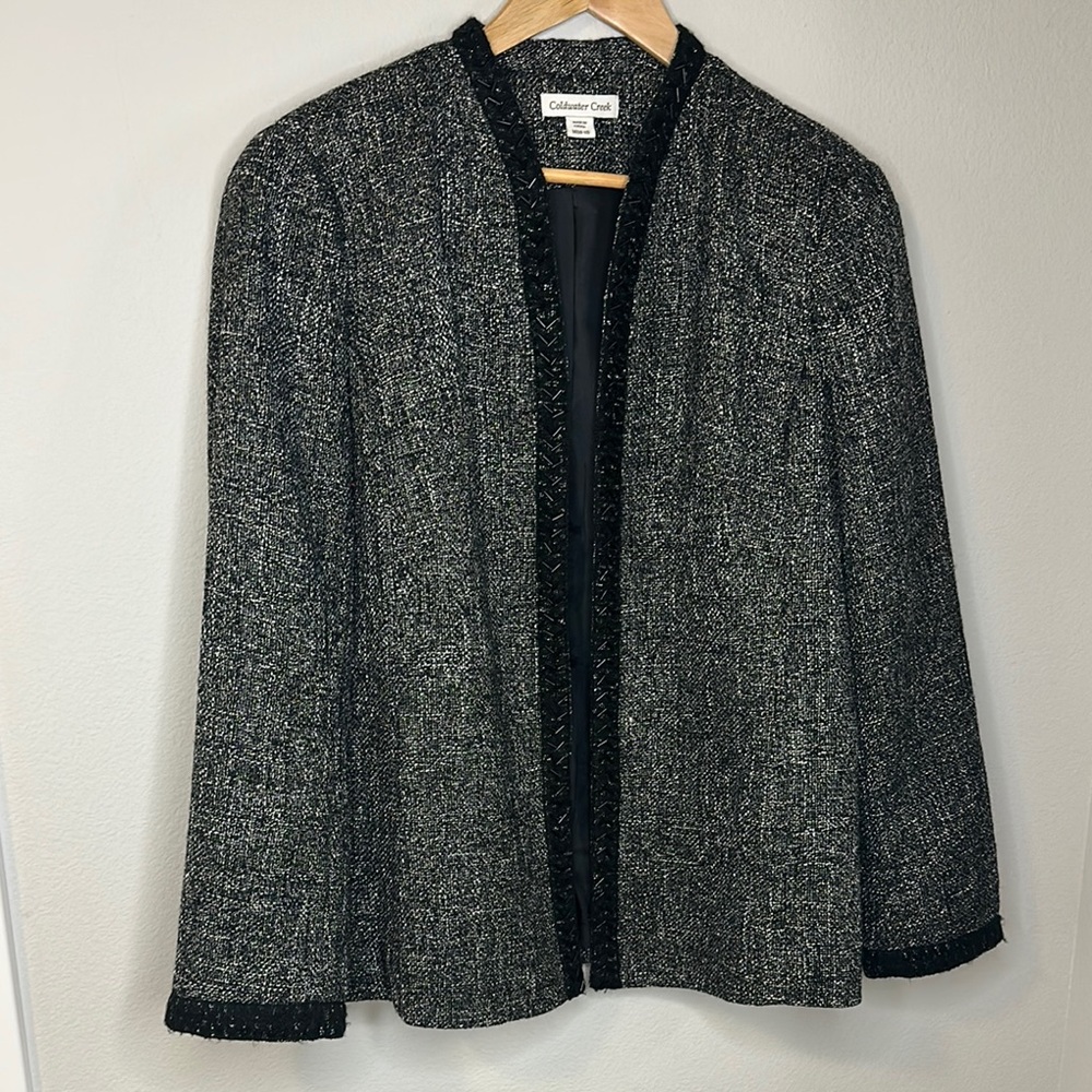 Coldwater Creek Women's Tweed Blazer with Black Trim - Picture 5 of 5